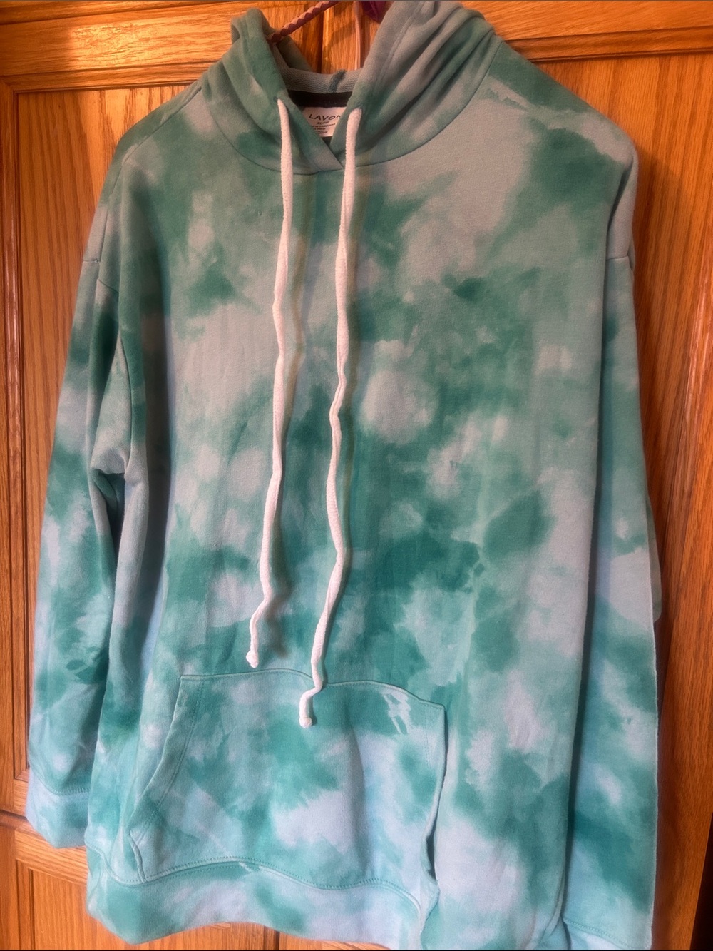 Men's Crewneck Sweater Pullover - Green Tie-Dye